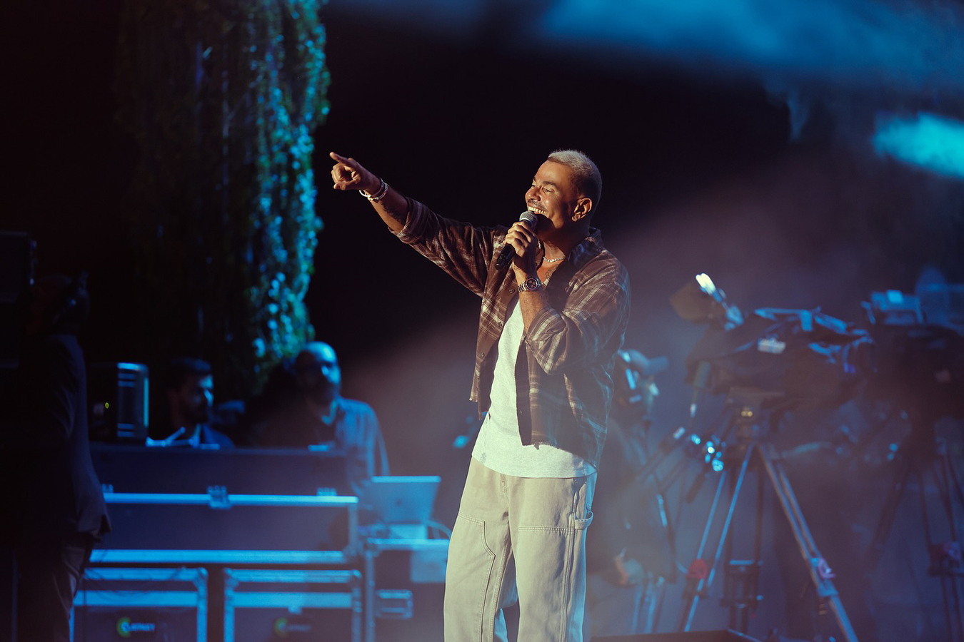 Amr Diab performing on stage